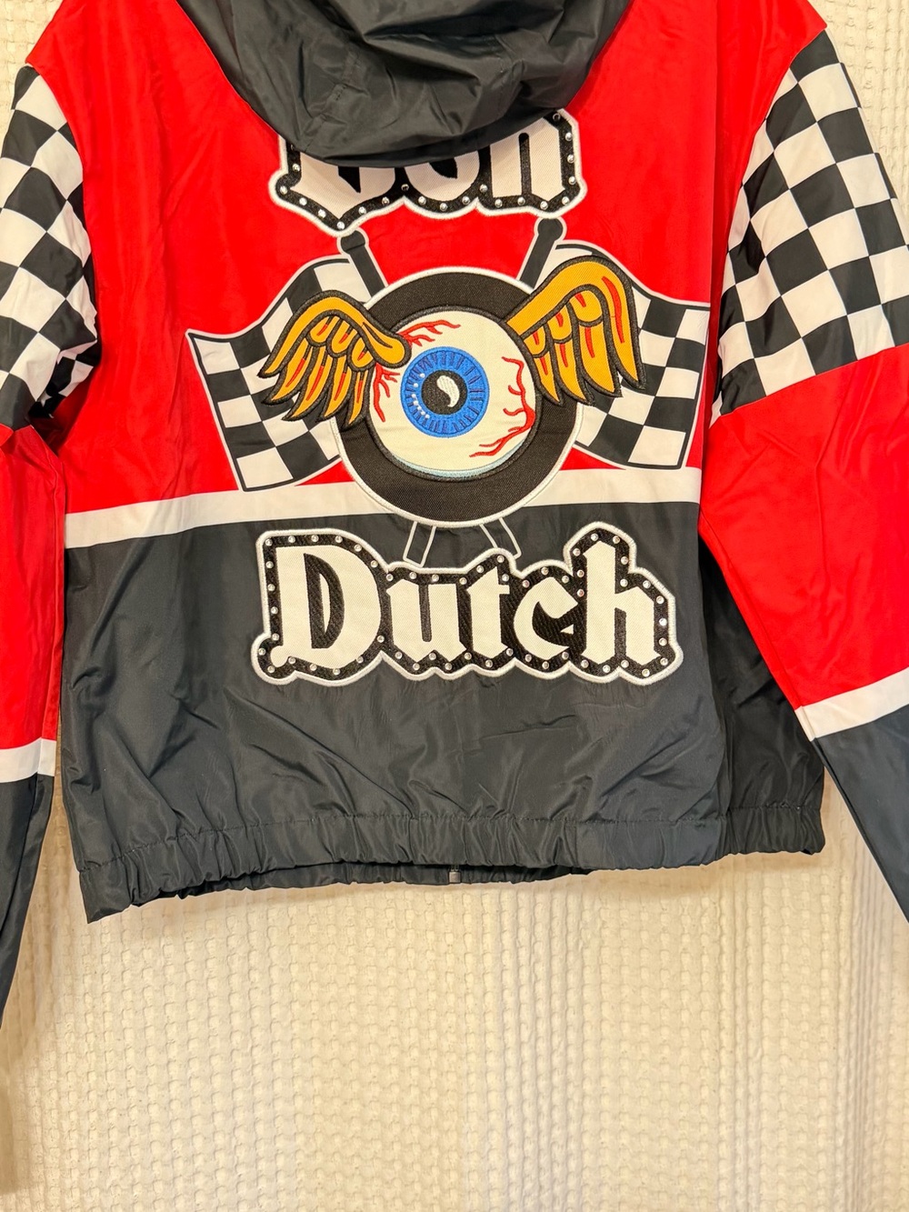 Von Dutch Red, Black & White Racing Windbreaker Jacket - Picture 3 of 3